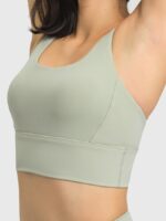 Stay Active & Look Fabulous in the Vinyasa Voyage Spaghetti Strap Push-Up Sports Bra - Perfect for Yoga, Running & Gym Workouts!