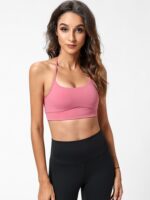 Stay Active in Style with the Spirit Mobility Hollowed Out Thin Strap Sports Bra - Comfort and Mobility Combined!