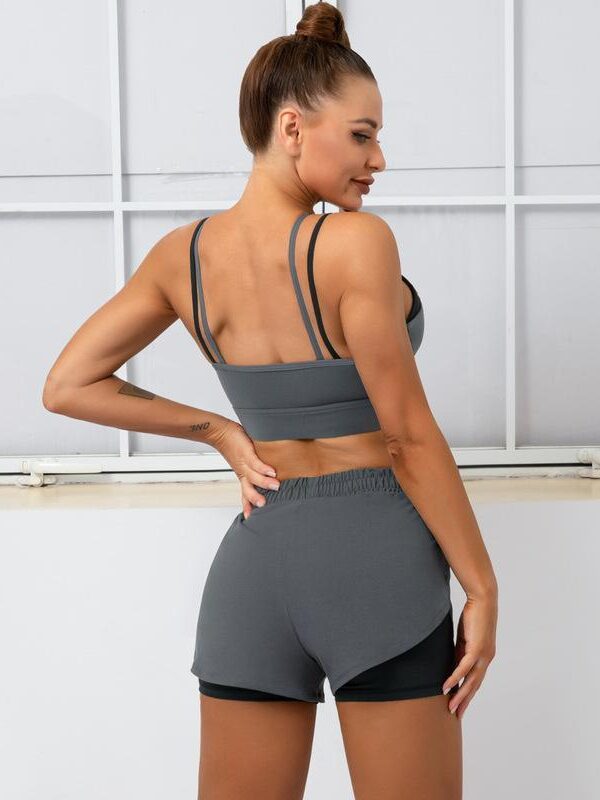 Yoga Set: Mindful Flow - Double Shorts & Cross-Front Top - Perfect for Hot Yoga & Pilates!