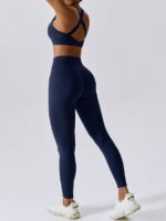 Be Mindful of Your Beauty with High-Waist, High-Support 2-Piece Yoga Leggings & Bra Set - Feel Confident & Comfortable During Your Workouts!