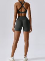 Breathable 2-Piece High-Waist High-Support Yoga Shorts & Bra Set - Sexy Mindful Beauty