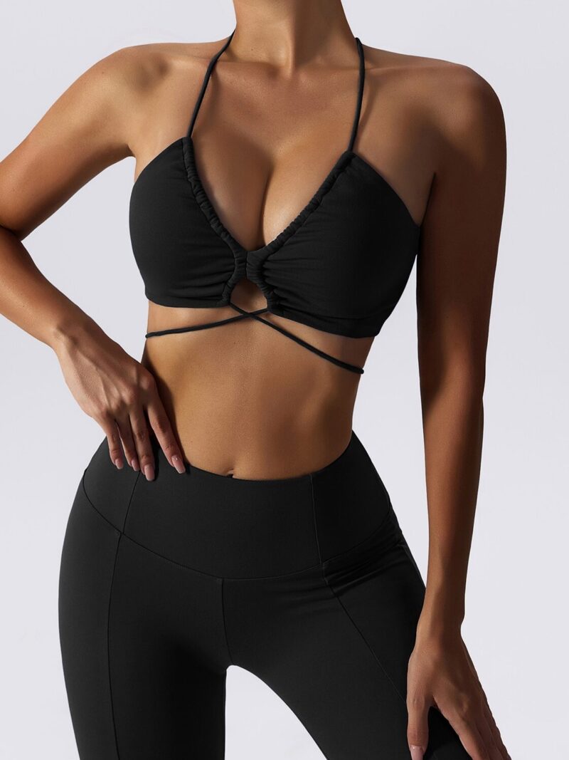 Elevate Your Yoga Look with This Sexy Elegance 2-Piece Set - Flared Bottom Pants & Sultry Top!