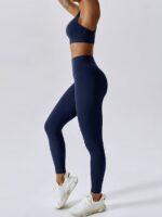 Experience Mindful Beauty with this High-Waist, High-Support 2-Piece Yoga Leggings & Bra Set - Comfort & Style Combined!