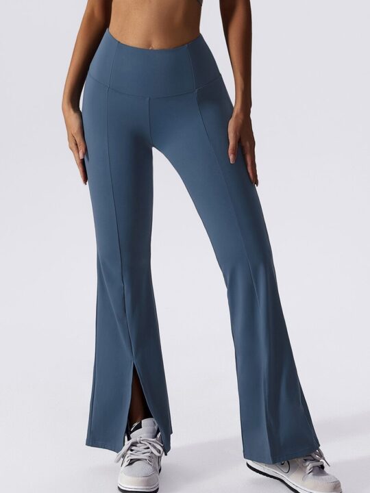 Flared & Cut Wide Leg Yoga Leggings - Sexy Elegance & Alluring Style