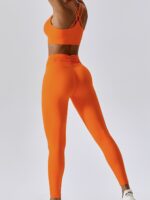 Foldable Waistband Leggings & Double Strap Bra Yoga Set - Hot & Stylish Symmetry