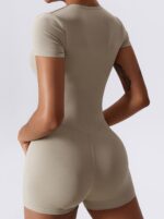 Hot Sexy Elegance Short Sleeve Yoga Bodysuit - Tight Waistline Fit