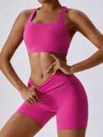 Look & Feel Your Best! Mindful Beauty 2-Piece High-Waist High-Support Yoga Shorts & Bra Set - Comfort & Style Combined!