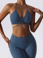 Luxurious Flared Bottom Yoga Pants & Sexy Top 2-Piece Set - Exquisite Elegance