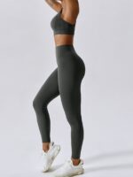 Mindful Beauty 2-Piece High-Waist Yoga Leggings & Bra Set - Maximum Support & Comfort for an Active Lifestyle!
