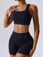 Mindful Beauty High-Waist High-Support 2-Piece Yoga Shorts & Bra Set - Comfortably Flattering & Supportive for All-Day Wear
