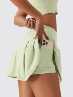 Mindful Flow Womens Tennis-Top & Skort 2-Piece Yoga Set - Perfect for Any Level of Fitness