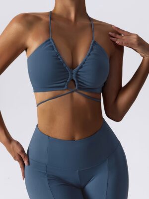 Seductive Thin Strappy Padded Workout Bra - Flaunt Your Feminine Allure