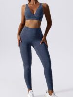 Sexy Flex V-Cut Fitness Top & Push Up Leggings 2-Piece Set - Flaunt Your Curves!