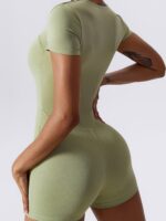 Slim Fit Short Sleeve Yoga Jumpsuit - Sultry Sophistication