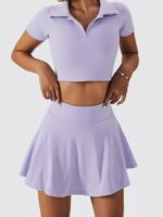 Yoga Set for Mindful Flow: Tennis-Top & Skort 2-Piece Value Set - Perfect for Active Lifestyles