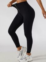 Pocket

Trendy High-Rise Tummy-Sculpting Athletic Leggings with Zippered Pocket
