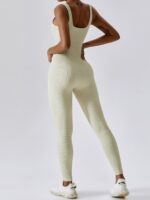 Cozy Ribbed Ankle-Length Onesie with Tummy Support and Control - Feel Comfortable & Stylish!