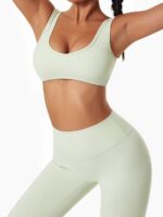 Elegant High-Waisted Seamless Leggings & Padded Sports Bra Combo for Ultimate Comfort and Style