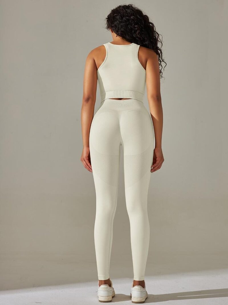 Fashion Meets Function: Seamless Racerback Sports Bra & High Waisted Leggings Sets for Women