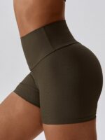Fashionable Ribbed High-Rise Scrunch Butt Shorts - Lightweight, Comfortable and Stylish