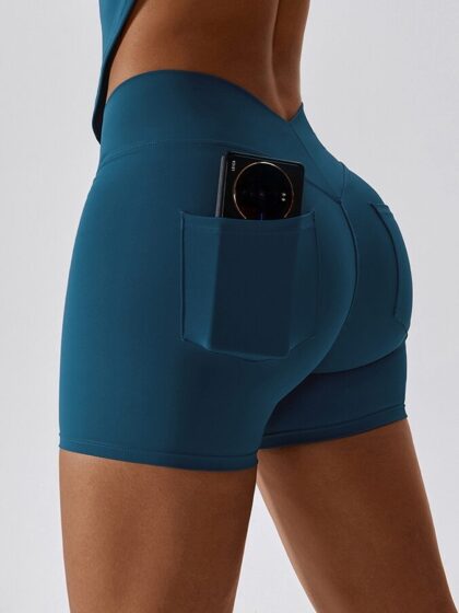 V-Shaped High-Waisted Shorts with Pockets • Value Yoga
