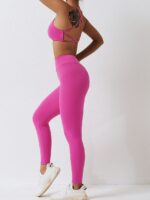 High-Performance, Low-Impact Backless Padded Sports Bra & Scrunch-Butt Leggings Set - Perfect for Yoga, Pilates, and Other Workouts!