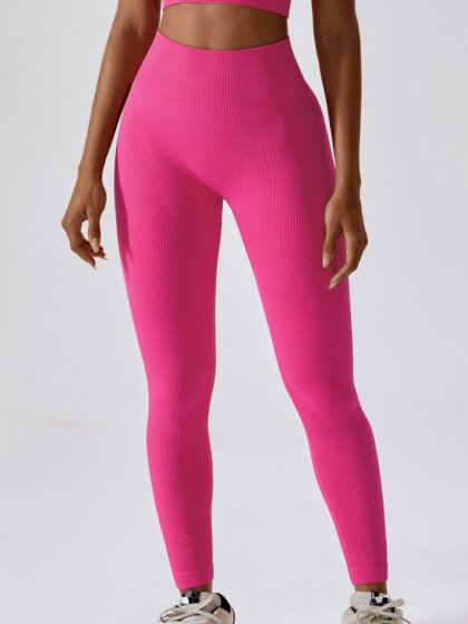 High-Performance Ribbed Seamless Leggings - Perfect for Yoga, Running & Sports - Figure-Flattering, High-Waisted Design