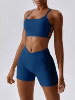 Hot Sexy Scrunch Butt Shorts & Low Impact Cross-Back Sports Bra Set for Women – Perfect for Yoga, Pilates, & Jogging!
