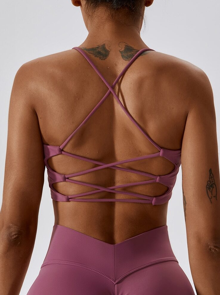 Luxurious Backless Spaghetti-Strap Athletic Bra for Women