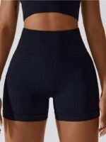 Luxurious Ribbed Seamless High-Waisted Sporty Shorts - Soft, Stretchy, and Flattering for Any Activity