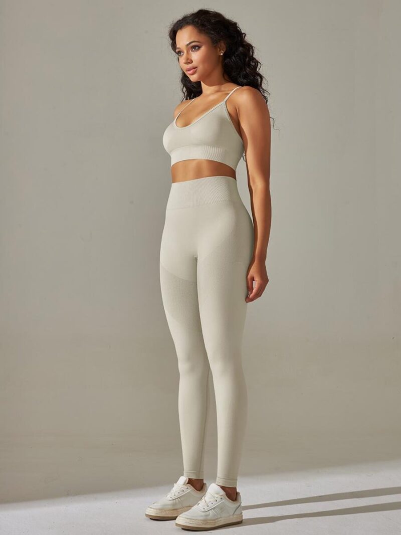 Luxurious Seamless Adjustable Sports Bra & High Waisted Leggings Sets - Look & Feel Amazing During Your Workouts!