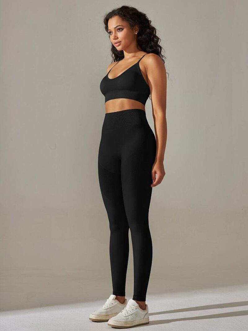 Luxurious, Seamless, Adjustable Sports Bra & High Waisted Leggings Sets - Perfect for the Active, Stylish Woman