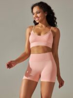 Luxurious Seamless Adjustable Sports Bra & High Waisted Shorts Sets - Perfect for Active Lifestyle and Everyday Wear