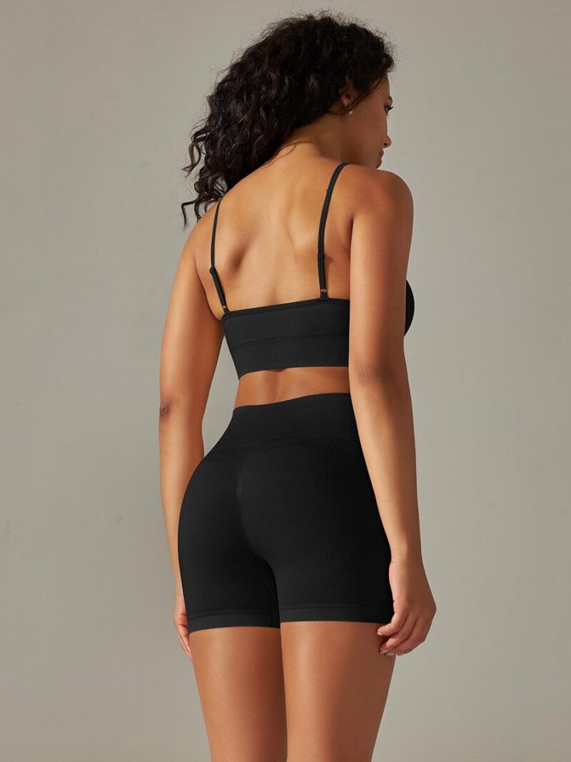 Luxurious Seamless Adjustable Sports Bra & High Waisted Shorts Sets - Perfect for Yoga, Running, and Any Active Lifestyle!