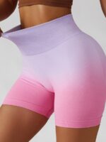 Luxuriously Soft Gradient High Waist Scrunch Bum Yoga Shorts - Feel the Comfort & Style!