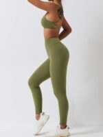Maximise Your Workout with this Stylish and Comfortable Backless Padded Sports Bra & Scrunch Butt Leggings Set - Perfect for Low Impact Exercise!
