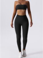 Maximize Your Workouts with Our Strapless Sports Bra & Push Up Leggings Set - Get Ready to Show Off Your Curves!