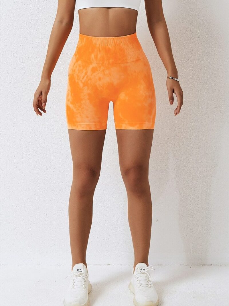 Mindful Essence V2: High-Waisted, Tie-Dyed, Push-Up, Scrunch-Butt Yoga Shorts – Get Ready to Flaunt Your Curves!