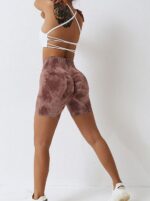 Mindful Essence V2 High-Waisted, Tie-Dyed Yoga Shorts – Push-Up, Scrunch-Butt Design for Sexy Confidence