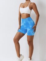 Mindful Essence V2 Tie-Dyed High-Waisted Push-Up Yoga Shorts – Flaunt Your Curves!