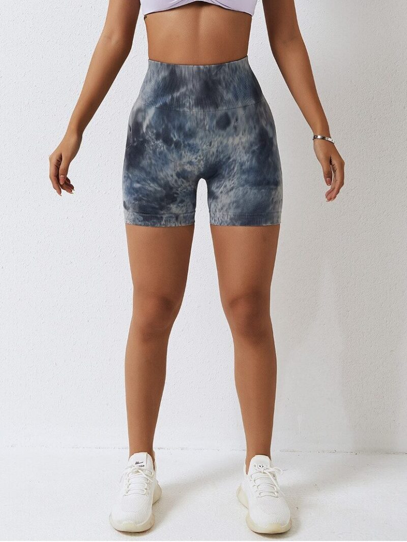 Mindful Essence V2 Tie-Dyed High-Waisted Yoga Shorts with Push-Up Scrunch-Butt Design