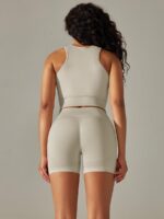 Race Ready Seamless Racerback Sports Bra & High-Rise Gym Shorts Sets - Perfect for Working Out & Breaking Records!