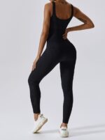 Ribbed Ankle-Length Bodysuit with Slimming Tummy Control