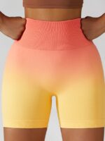 Sassy Gradient High-Rise Booty-Lifting Yoga Shorts with Scrunch Bum Detail