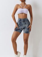 Sassy Tie-Dyed Push-Up High-Waisted Yoga Shorts – Mindful Essence V2: Perfect for Scrunch-Butt Workouts!