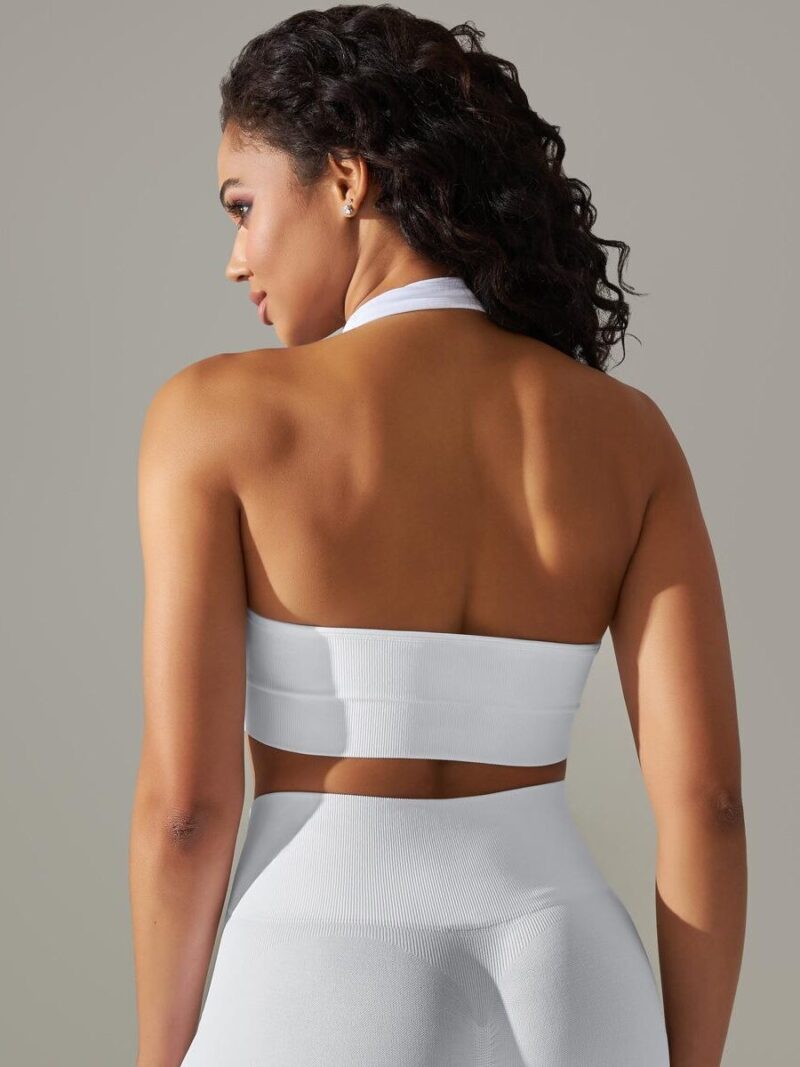 Seductive Backless Halter Sports Bra with Ultra Breathable Comfort and Luxurious Feel