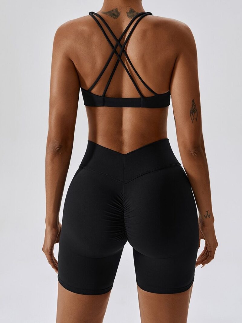 Seductive Criss-Crossing Strappy Back Athletic Bra - Comfortably Supportive & Flattering Fit