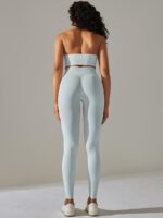 Seductive Halter Sports Bra & High-Rise Leggings Set with Breathable All-Day Comfort