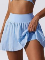 Sensual High-Waisted Double-Layered Tennis Skort - Move with Grace and Comfort on the Court