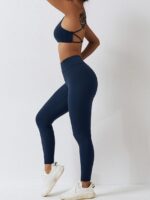 Sensual Low Impact Backless Padded Sports Bras and Scrunch Butt Leggings Set - Soft, Breathable, and Supportive for Your Active Lifestyle!